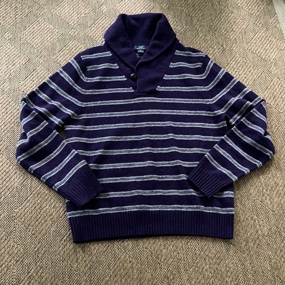 Brooks Brothers 346 100% Lambswool Stripped Sweater Size Small - Picture 2 of 8
